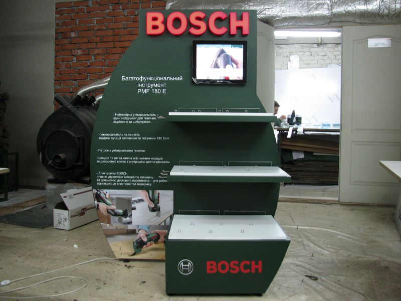Стойка демонстрационная BOSCH и выставочные стенды купить недорого в киеве